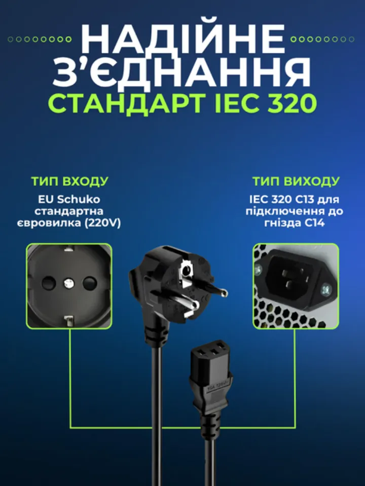 Надійне з'єднання: стандарт IEC 320, євровилка Schuko і роз'єм C13