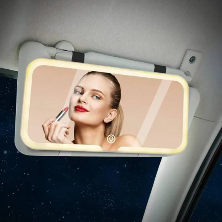 Дзеркало для макіяжу в авто з LED-підсвічуванням (на козирок)