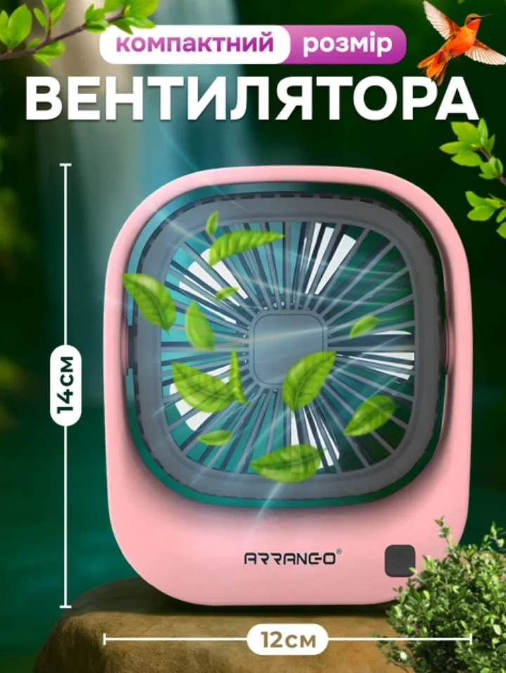Компактний розмір вентилятора 14 на 12 см