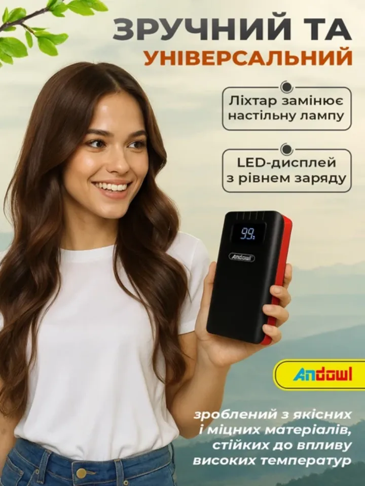 Ліхтарик замінює настільну лампу, LED-дисплей з рівнем заряду
