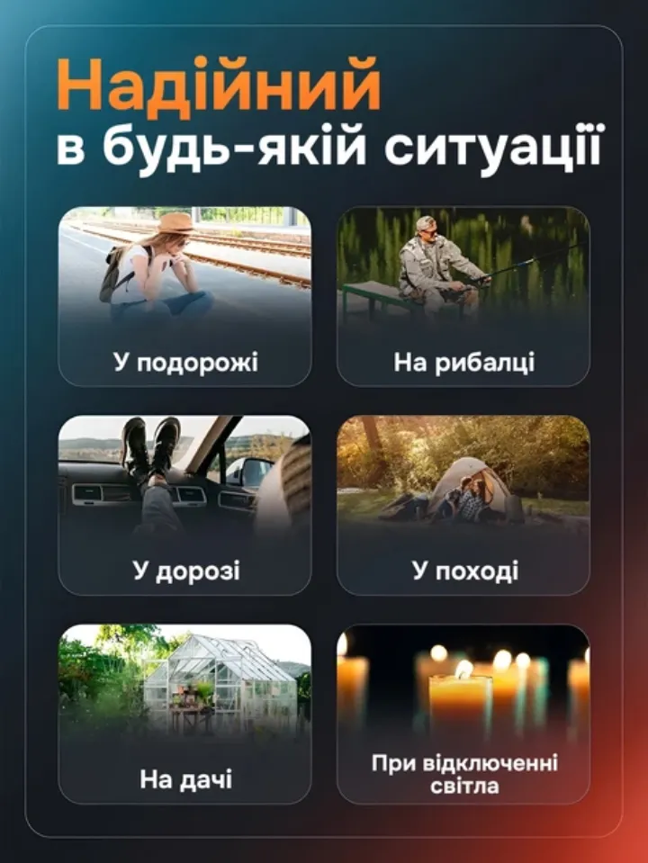 Надійний у будь-якій ситуації: подорож, дорога, похід, дача, при відключенні світла