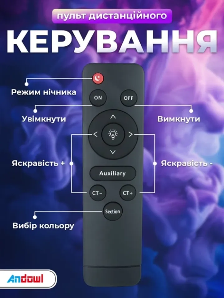 Пульт дистанційного керування кільцевою лампою: яскравість, кольорова температура, режим нічника