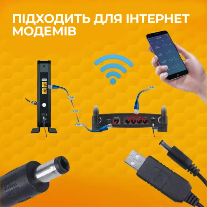 Підходить для інтернет-модемів: Wi-Fi роутер і смартфон з мобільним додатком