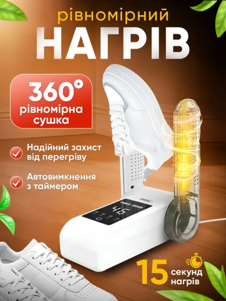 Рівномірний нагрів 360°, нагрів за 15 секунд, захист від перегріву та автовимкнення