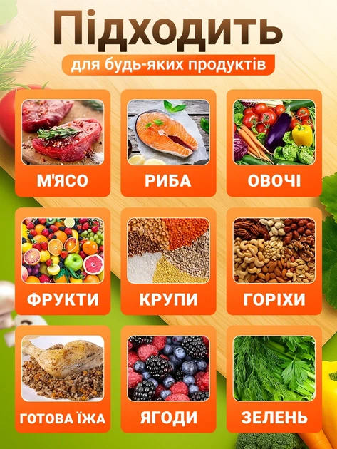 Підходить для будь-яких продуктів