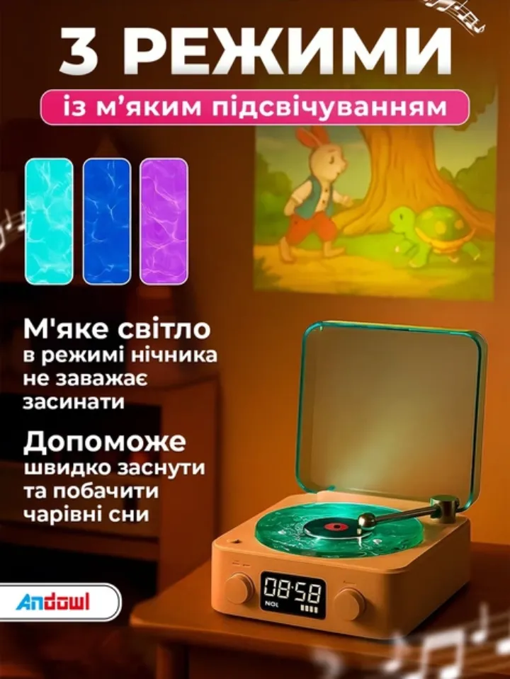 3 режими м'якого підсвічування: бірюзовий, синій, фіолетовий